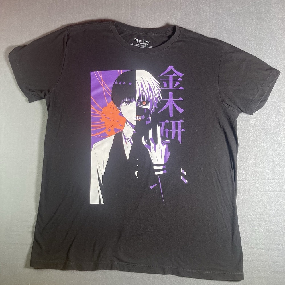 Tokyo Ghoul Kaneki Graphic Anime T Shirt Black Funimation Men XL VTG Otaku Style